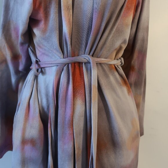 Womens Bumble Bella by Jill Martin Lavender Dreamy Watercolor Jersey Spa Robe M - Picture 6 of 11